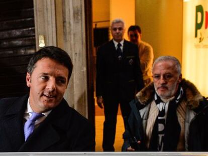 El l&iacute;der del Partido Democr&aacute;tico, Matteo Renzi, en la sede del partido. 