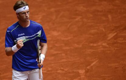 Gimeno Traver celebra un punto ante Gasquet.