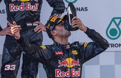 Ricciardo, tras su victoria en Malasia.