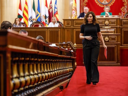 La presidenta de la Comunidad de Madrid, Isabel Díaz Ayuso, este jueves en el Senado.