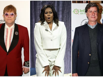 Elton John, Michelle Obama y Cayetano Martínez de Irujo.