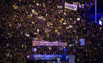 Centenas de milhares de manifestantes compareceram aos atos em Madri.