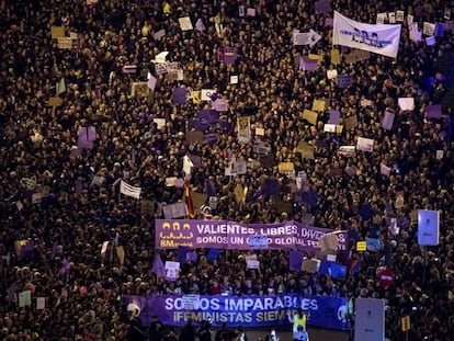 Centenas de milhares de manifestantes compareceram aos atos em Madri.