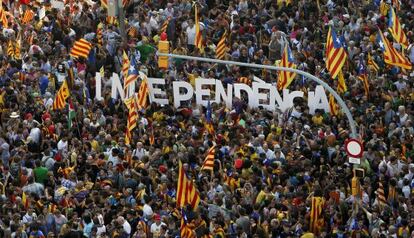 Manifestación independentista celebrada en Barcelona el pasado 11 de septiembre y que congregó a miles de personas.