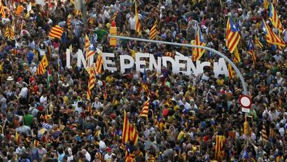 Manifestaci&oacute;n independentista celebrada en Barcelona el pasado 11 de septiembre y que congreg&oacute; a miles de personas.