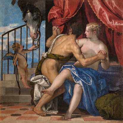 'Marte y Venus con Cupido', de Paolo Veronese. Óleo sobre lienzo, 48 × 39,5 cm h. 1565-70 Turín, Musei Reali di Torino, Galleria Sabauda.