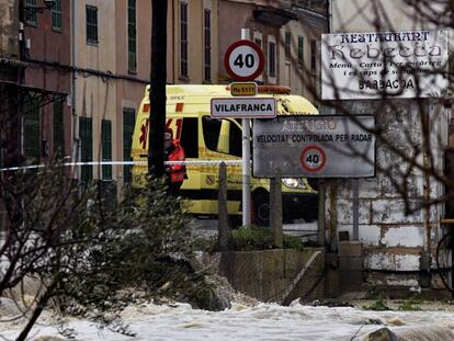 Inundaciones en Vilafranca, Mallorca.