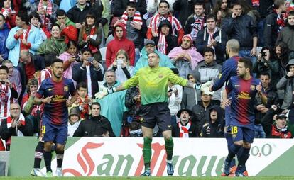 Valdés, durante el partido ante el Athletic.