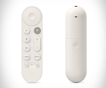 Google TV Streamer mando de color blanco