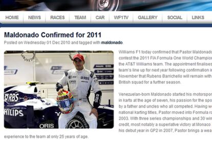 Imagen captada de la web de Williams.