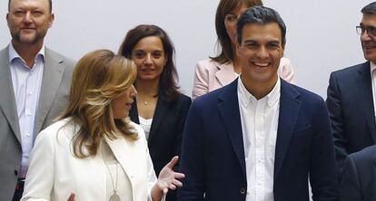 Susana D&iacute;az y Pedro S&aacute;nchez en el Consejo de Pol&iacute;tica Federal.