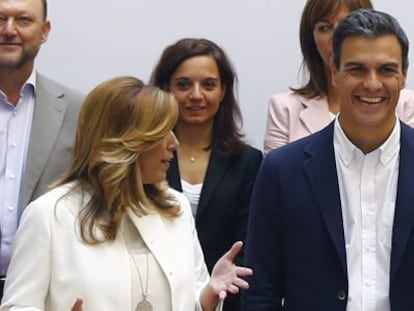 Susana D&iacute;az y Pedro S&aacute;nchez en el Consejo de Pol&iacute;tica Federal.