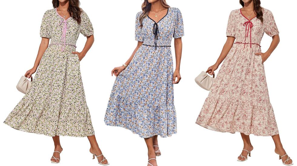 Vestido floral midi.