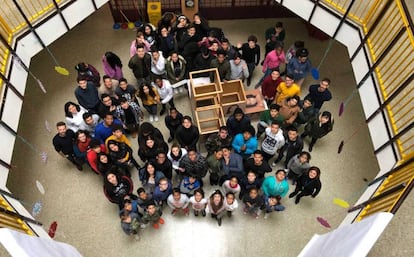 Alumnos del Centro de Educación Infantil, Primaria y Secundaria Cervantes.