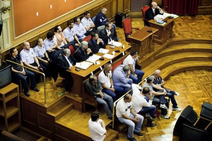 An image from the court where members of "the casuals" went on trial in September.