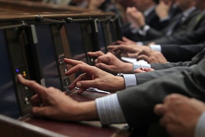 Momento de la votación en el Congreso de los Diputados