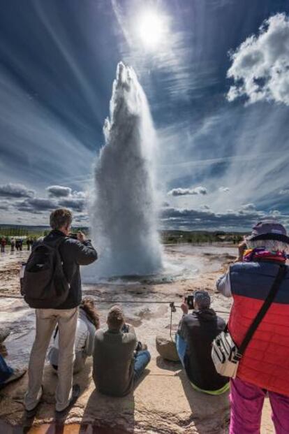 El géiser de Strokkur, en Islandia.