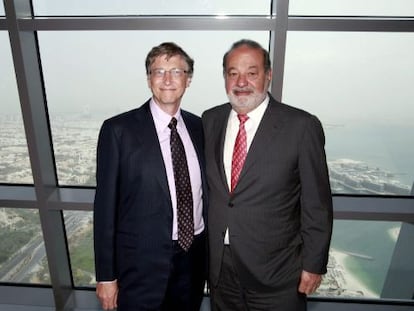 Bill Gates, esquerda, e Carlos Slim, em uma foto de arquivo.