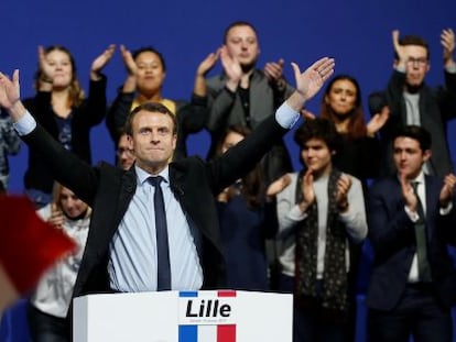 M&iacute;tin de Emmanuel Macron en Lille, el 14 de enero pasado.