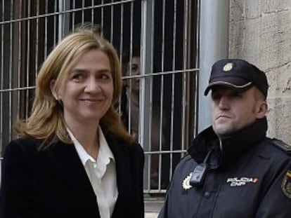 Princess Cristina outside the Palma de Mallorca courthouse on February 8. 