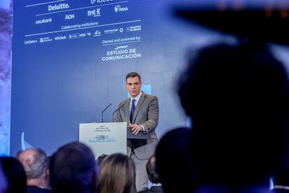 El presidente del Gobierno, Pedro Sánchez, en la clausura de la XIII Edición del Foro Spain Investors Day en Madrid este jueves.