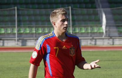 Deulofeu, en un amistoso de la selección.