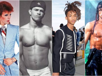 David Bowie, Mark Wahlberg, Jaden Smith y Sylvester Stallone: cuatro décadas diferentes y cuatro formas de entender la masculinidad que gracias a ellos se hicieron masivas.