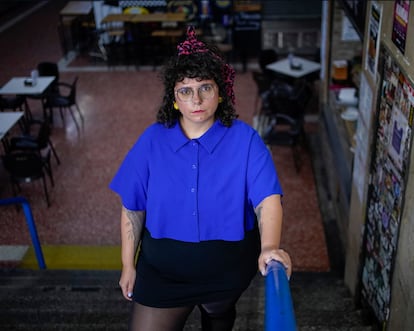 Lara Gil en el mercado de Nueva Numancia, en Madrid. 