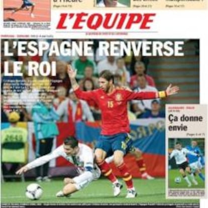 Portada del deportivo L'Equipe del 28 de junio de 2012