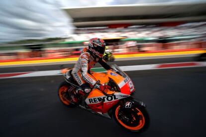 Marc Márquez, durante la sesión de clasificación del GP de Italia