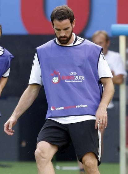 Metzelder, en el entrenamiento de ayer.