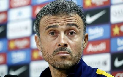 Luis Enrique, en rueda de prensa.