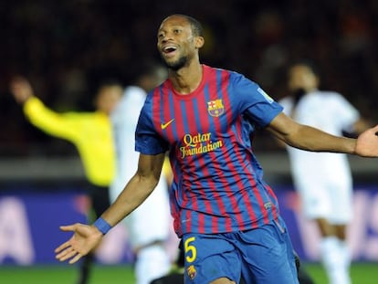 Keita celebra un gol con el Barcelona