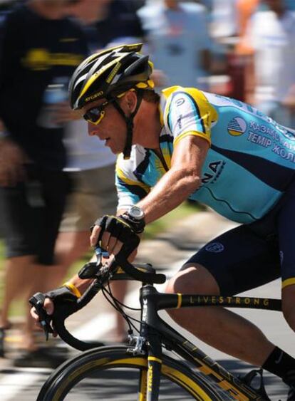 Lance Armstrong, ayer en la Vuelta a las Antípodas.