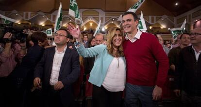 Pedro Sánchez y Susana Díaz en Malaga.