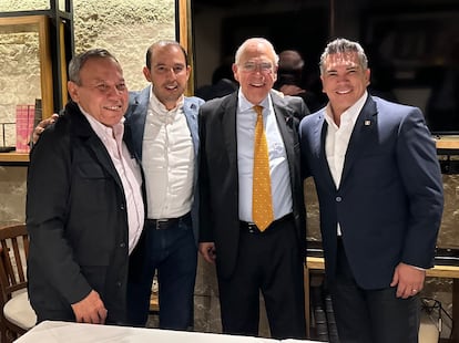 Jesús Zambrano, Marko Cortés, José ángel Gurria y Alejandro Moreno.