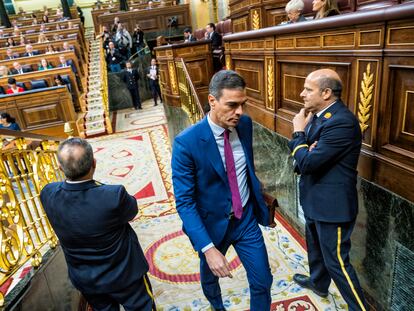 Sánchez, el pasado miércoles tras la sesión de control al Gobierno en el Congreso.