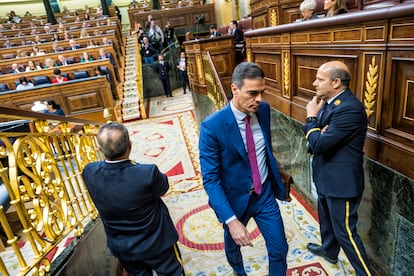 Sánchez, el pasado miércoles tras la sesión de control al Gobierno en el Congreso.