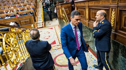 Pedro Sánchez, este miércoles en el Congreso.