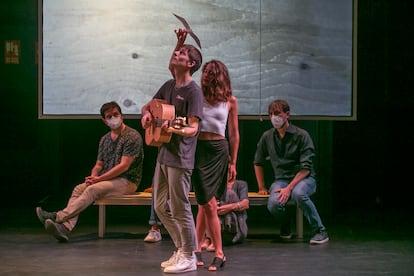 Ensayo de 'La gaviota', dirigida por Àlex Rigola, en el Teatro de la Abadía.