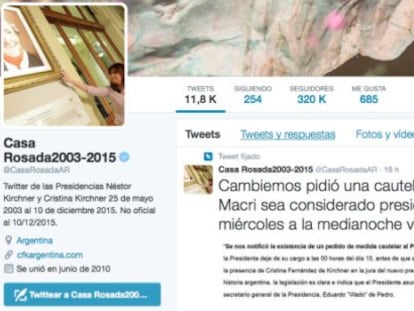 Cristina Kirchner se nega até a ceder a conta oficial do Twitter da Casa Rosada