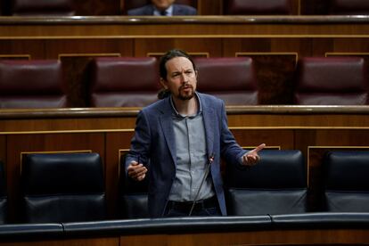 Pablo Iglesias, el pasado 8 de mayo en una intervención en el Congreso de los Diputados.