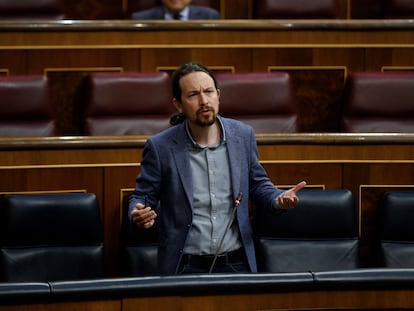 Pablo Iglesias, el pasado 8 de mayo en una intervención en el Congreso de los Diputados.