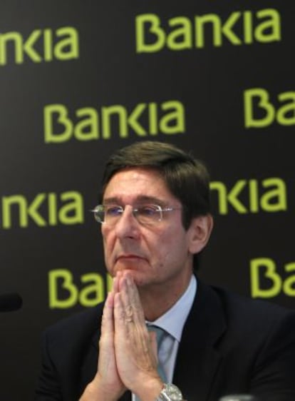 El presidente de Bankia, José Ignacio Goirigolzarri, en una rueda de prensa en noviembre de 2012