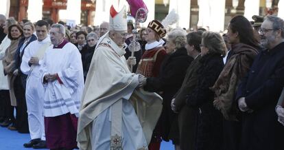 Manuela Carmena durante los actos en honor a la Virgen de La Almudena.