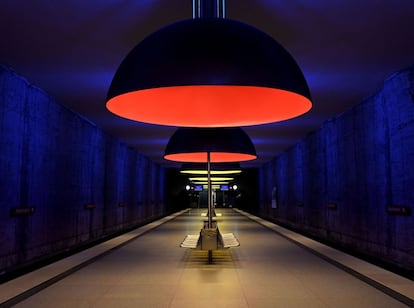 Una estación de metro vacía en Múnich (Alemania), durante una huelga del sector para pedir mejoras en sus condiciones laborales.