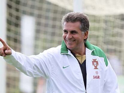 Carlos Queiroz, en el entrenamiento de la selección portuguesa.