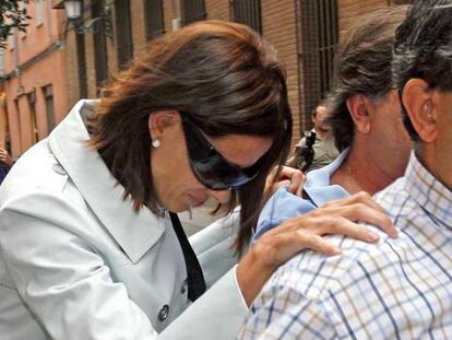 Montserrat Corulla, ayer al salir del restaurante Come Prima, en Madrid.