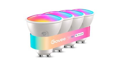 Bombilla inteligente sobre fondo blanco.