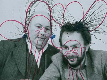 Autorretrato doble, 'Arnulf Rainer Dieter Roth. Ohrenbild, 7.11.74'.
